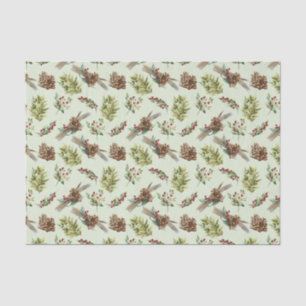 Papel De Seda Mistletoon Pine Green deixa o Natal no inverno