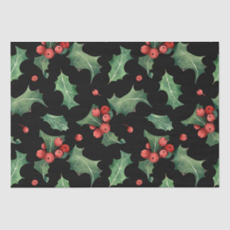Papel De Seda Mistura Verde Vermelha de Natal Preta