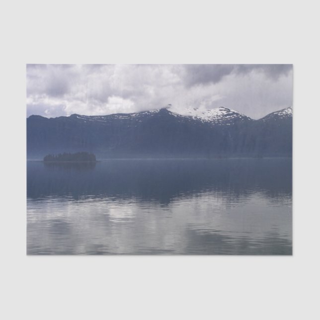 Papel De Seda Misty Alaskan Sea in Shades of Blue (Frente )