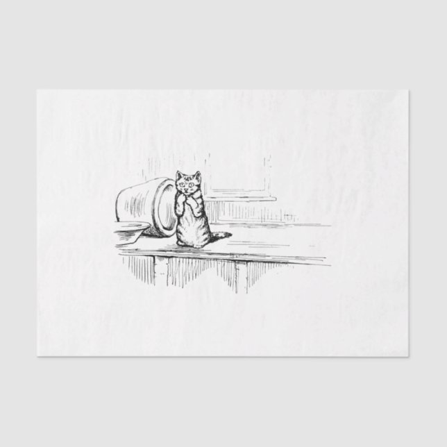 Papel De Seda Mittens the Kitten (Gato Assustado) (Beatrix Potte (Frente )