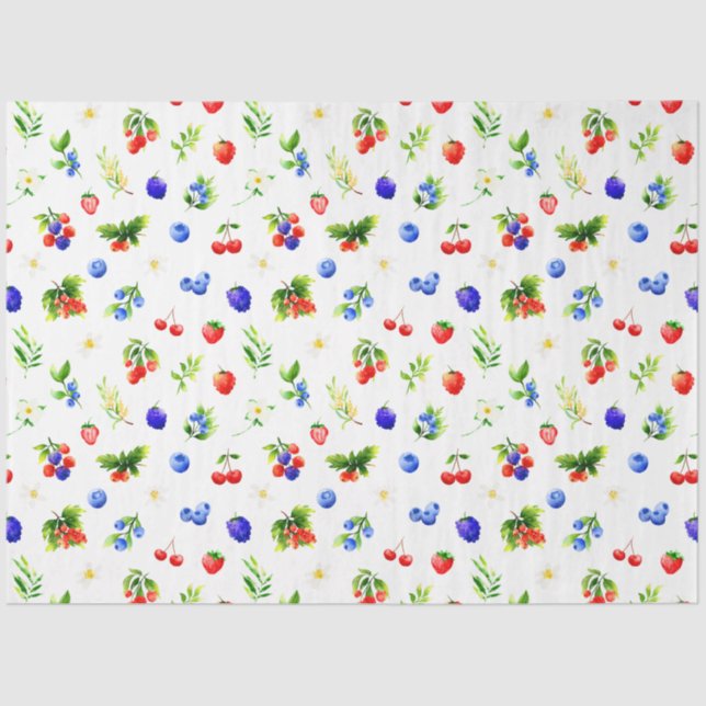 Papel De Seda Mixed Berries Pattern (Frente )