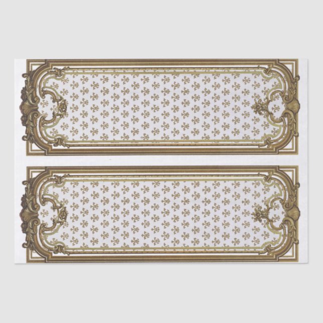 Papel De Seda Mobiliário de Quadro Dourado Francês Desacoplado F (Frente )