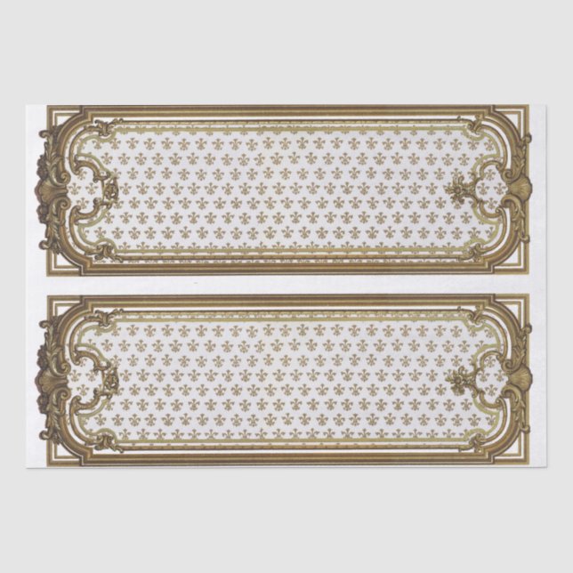 Papel De Seda Mobiliário de Quadro Dourado Francês Desacoplado F (Frente )