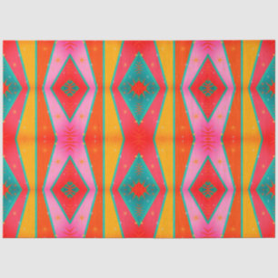 Papel De Seda Mod Pop Diamond Padrão Cor-de-rosa Laranja Azul Am