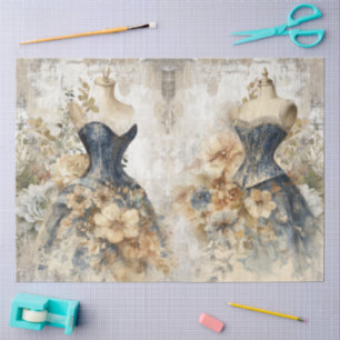Papel De Seda Moda Floral de Ephemera, Menina, Afastada