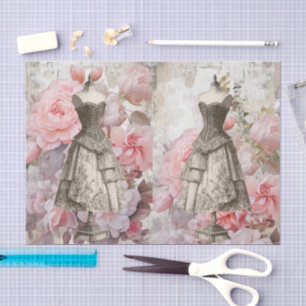 Papel De Seda Moda Floral de Ephemera, Menina, Afastada