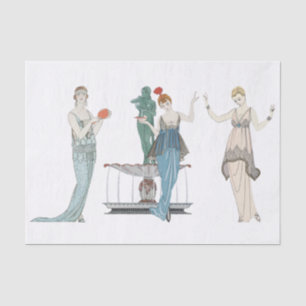 Papel De Seda Moda Francesa Damas Arte Deco Desmontar Escórias