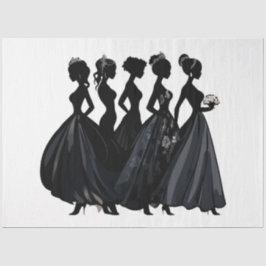 Papel De Seda Moda Negra Negra e Cinza de Casamento Negra