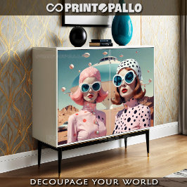 Papel De Seda Moda retrofuturista de ficção científica casal de 