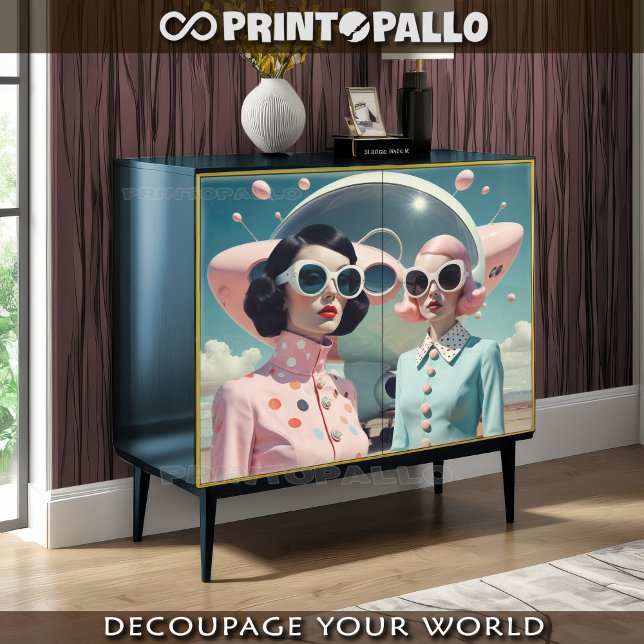 Papel De Seda Moda retrofuturista de ficção científica para mulh (Criador carregado)