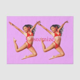 Papel De Seda Modelo Bikini Dançando Thunder_Cove