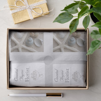 Papel De Seda Modelo de logotipo de florista costeira editável