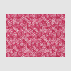 Papel De Seda modelo de moda rústica floral vermelha