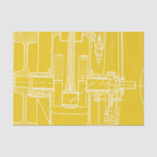Papel De Seda Modelo fabuloso do desenho mecânico SUA ALGUMA