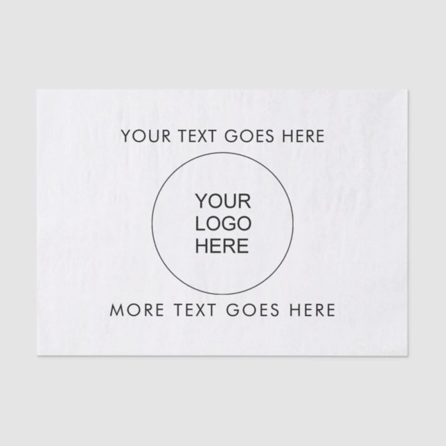 Papel De Seda Modelo simples e moderno personalizado Seu logotip (Frente )