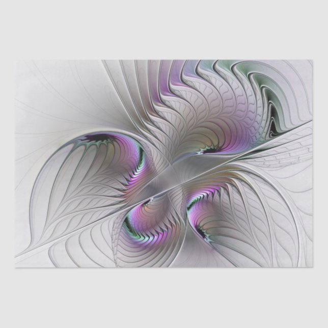 Papel De Seda Modern Abstrato Shy Fantasy Figura Arte Fractal (Frente )