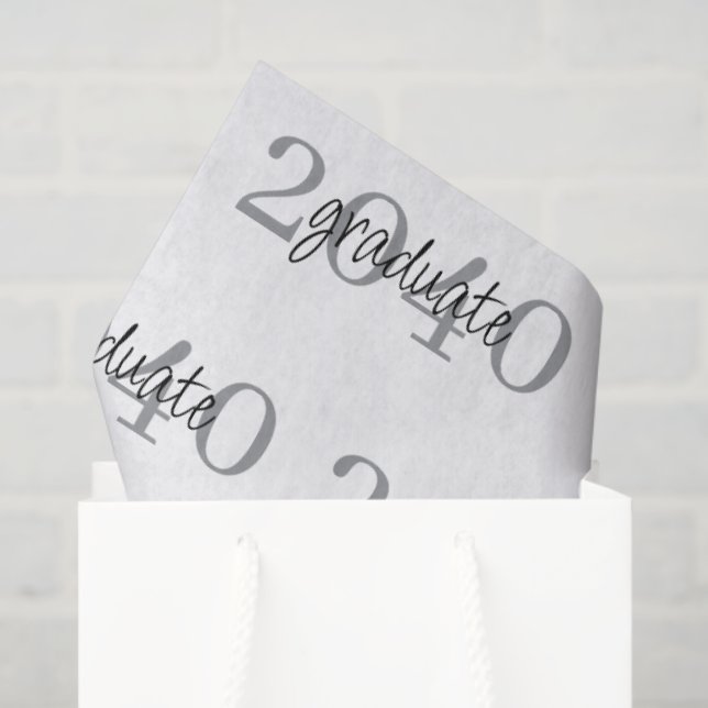 Papel De Seda Modern Black Graduation Year Custom Gift (Sacola de presentes)