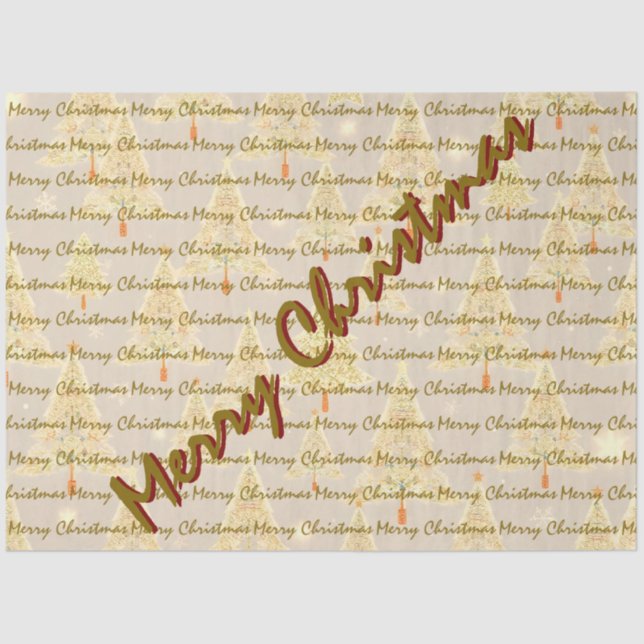 Papel De Seda Modern Christmas Luxury Christmas Trees (Frente )