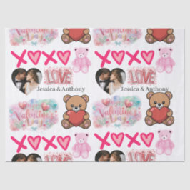 Papel De Seda Modern Couple Name and Photo Valentines Day