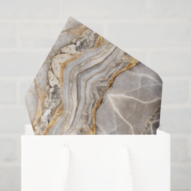 Papel De Seda Modern Cracked Gold  marble (Sacola de presentes)