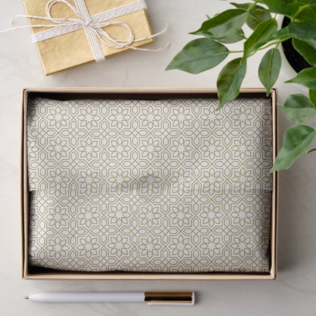 Papel De Seda Modern Elegant Geometric Pattern (Presente)