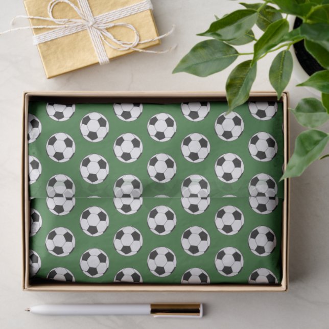 Papel De Seda Modern Football Soccer Boy 8th Birthday Kids Green (Presente)