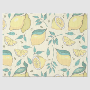 Papel De Seda Modern Lemon Citrus Summer Personalizado