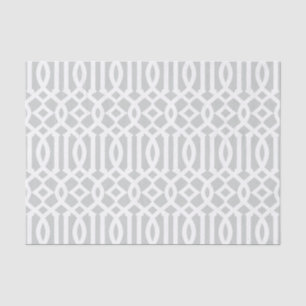 Papel De Seda Modern Light Cinza Trellis Pattern
