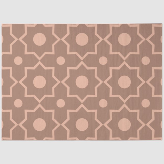 Papel De Seda Modern Mocha Mousse Forma Geométrica Rosa Dusty (Frente )