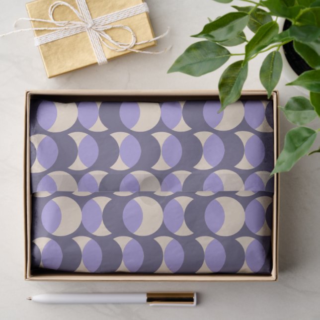Papel De Seda Modern Retro Lavender Geometric Tissue Paper (Presente)