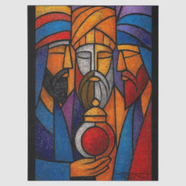 Papel De Seda Modern Stained Glass Three Wise Men