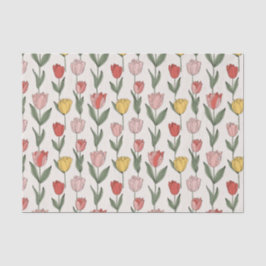 Papel De Seda Modern Tulip Floral Pattern Soft Botanical Spring