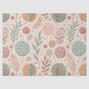 Papel De Seda Moderno Botânico Boho Minimalista e Geométrico