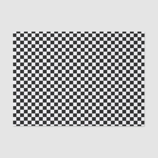 Papel De Seda Moderno Chic Black White Checkered Gift Wrap (Frente )