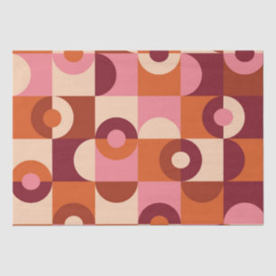 Papel De Seda Moderno de Meados do Século Meados Círculos Rosa e