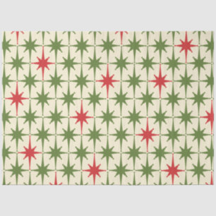 Papel De Seda Moderno do século meio - Estrelas de Natal