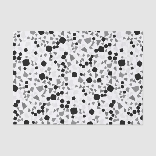 Papel De Seda Moderno e Simples Terrazzo Branco (Frente )