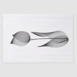 Papel De Seda Moderno Efeito da Moiré Tulip Floral Mínimo Preto