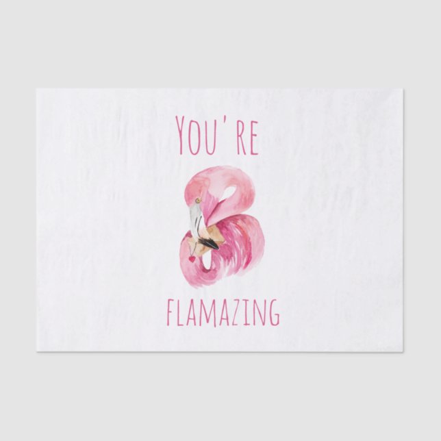 Papel De Seda Moderno Você É Flagrante Beleza Rosa Flamingo (Frente )