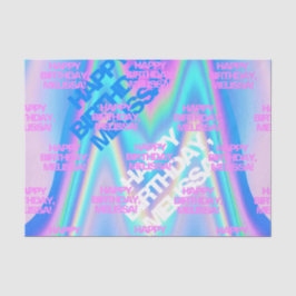 Papel De Seda Moderno Y2K Iridescente e Iridescente de Texto Per