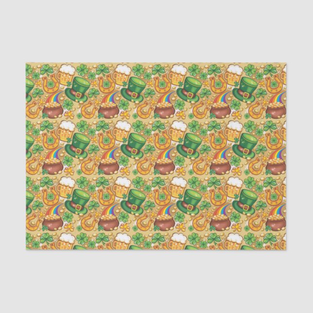 Papel De Seda Moedas E Chapéus Irlandeses (Frente )