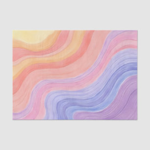 Papel De Seda Mola d'água Pastel Arco-íris Textura ondulada