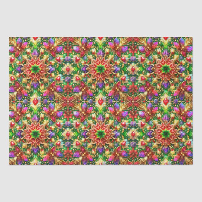 Papel De Seda ~ Mola de Natal multicolor ~ (Frente )