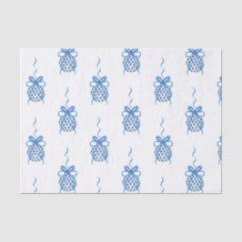 Papel De Seda Molas de Água Azul Chinoiserie Natal