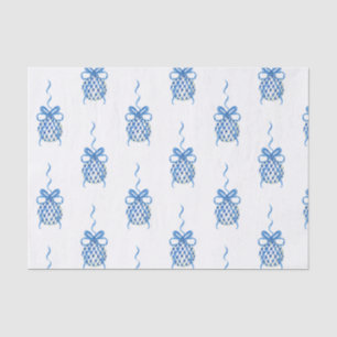 Papel De Seda Molas de Água Azul Chinoiserie Natal