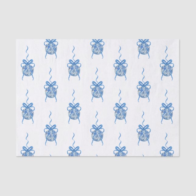 Papel De Seda Molas de Água Azul Chinoiserie Natal (Frente )