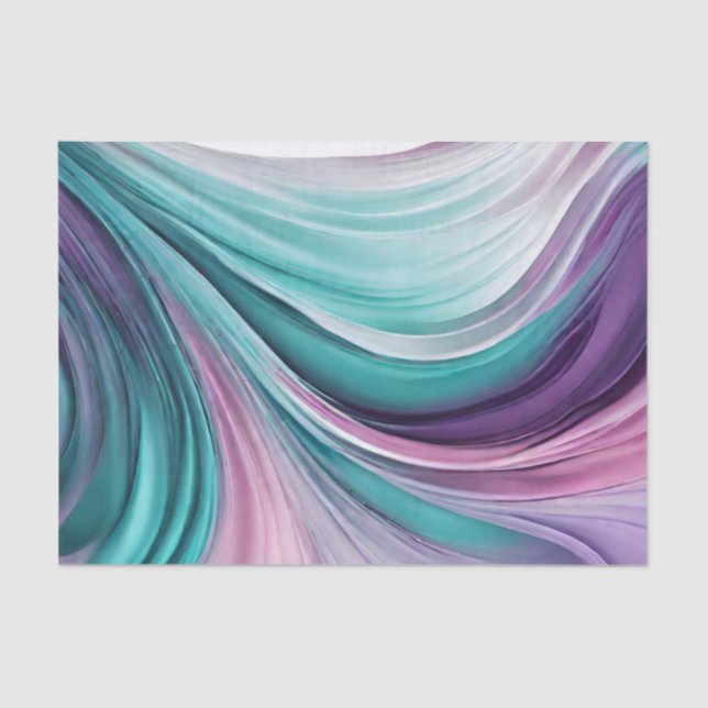 Papel De Seda Molho de Presente Moderno, Roxo e Teal= (Frente )