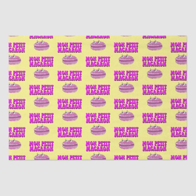 Papel De Seda Mon Petit Macaron Retro Groovy Text (Frente )