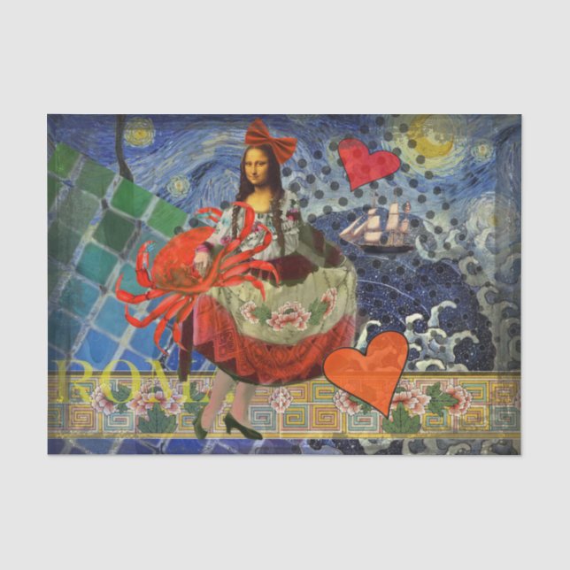 Papel De Seda Mona Lisa Diversão Zodíaco Caprichoso  (Frente )