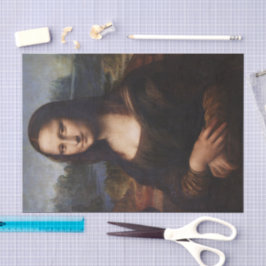 Papel De Seda Mona Lisa & Leonardo da Vinci/vintage Itália